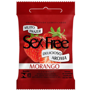 Preservativos Aroma MORANGO 3un - Sex Free
