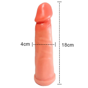 Prótese Garanhão Realística Maciça 18x4 cm - Prazer e Cia